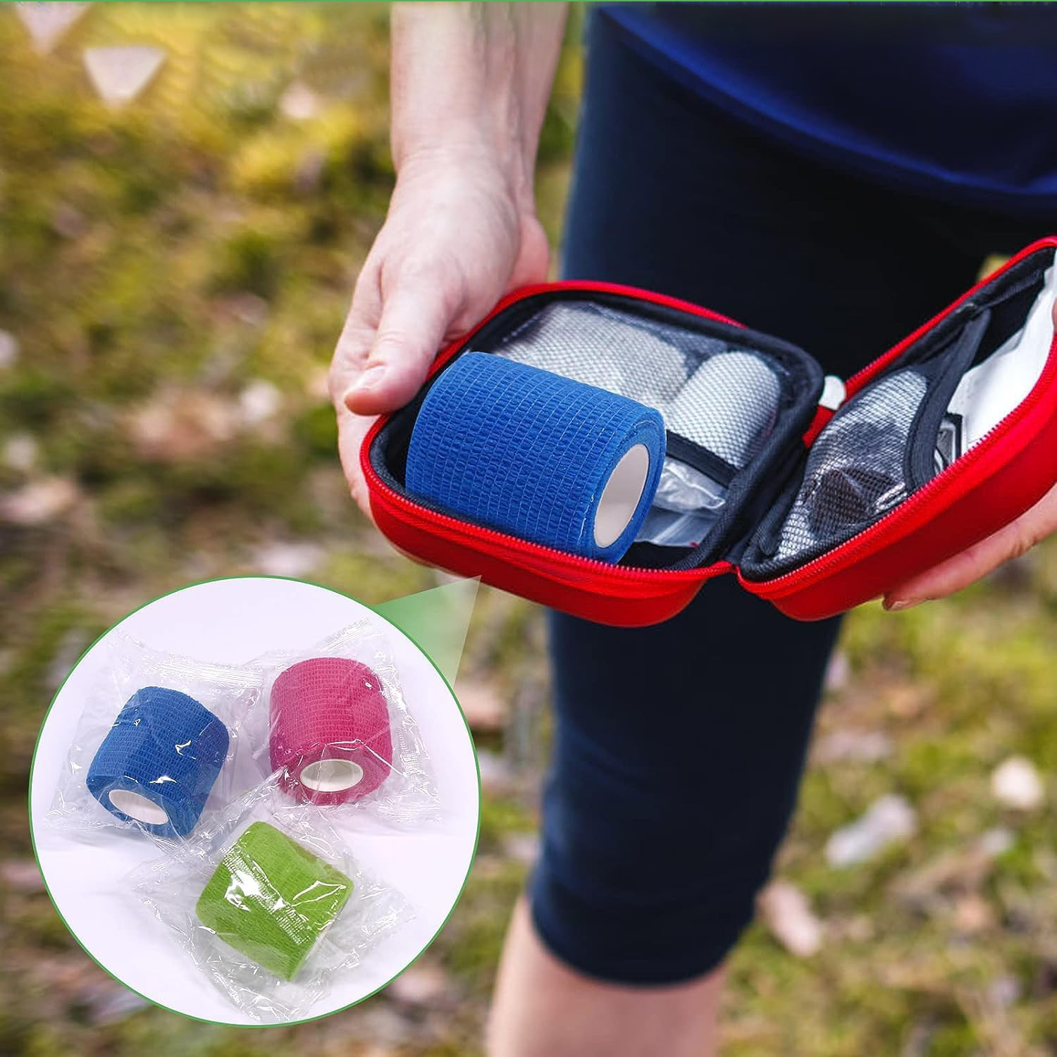 Botiquín de primeros auxilios sin látex, vendaje cohesivo de envoltura flexible