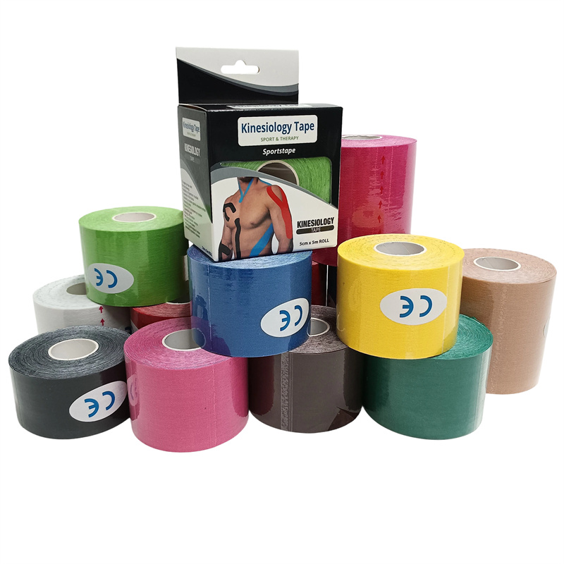 Cinta de kinesiología hipoalergénica 100 % libre de látex, portátil y en caja de calidad profesional