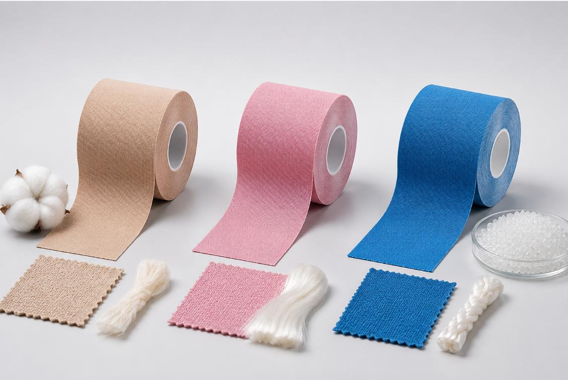 Cinta kinesiológica de algodón, rayón o nailon: ¿qué material se adapta a su marca?